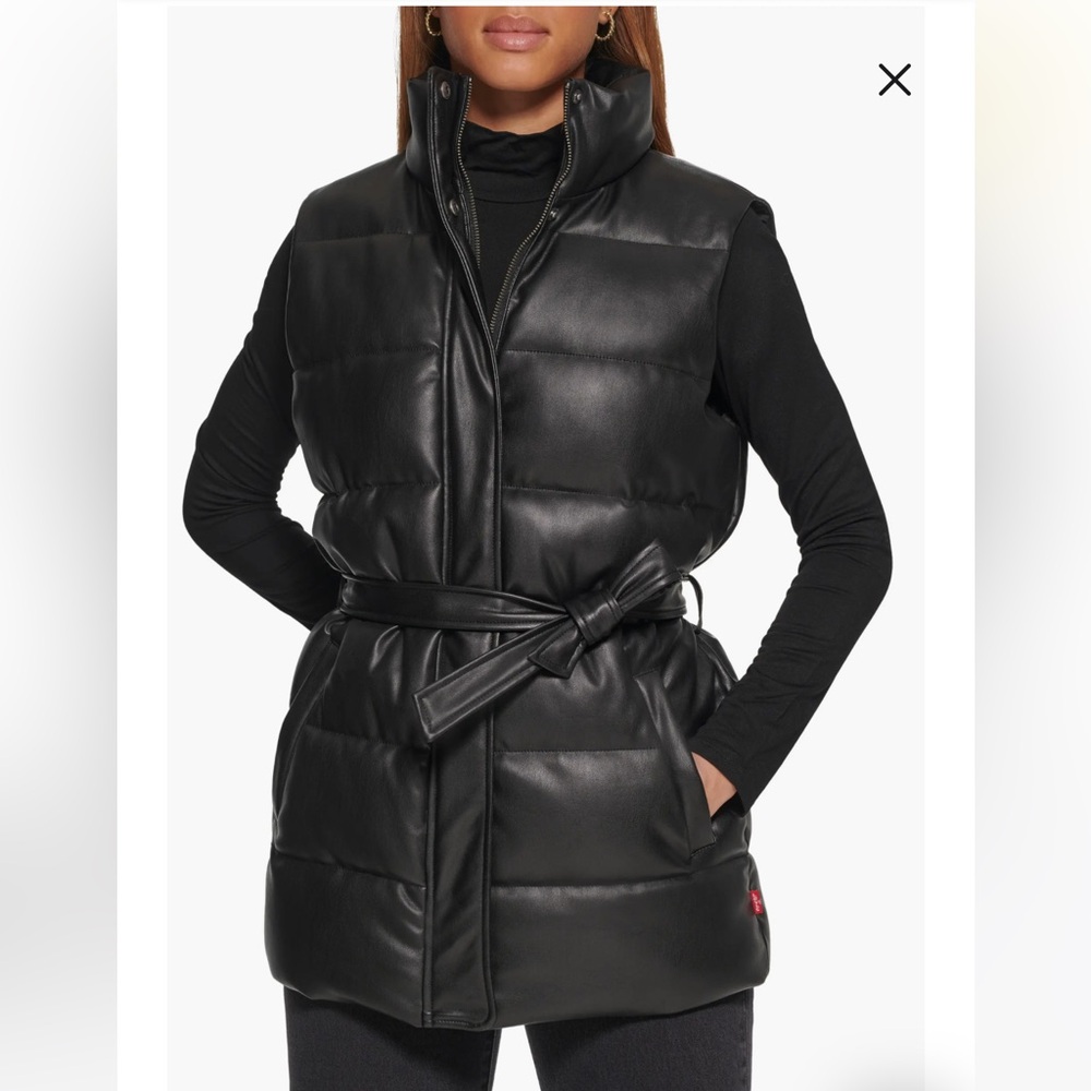 Levi’s faux leather puffer vest
